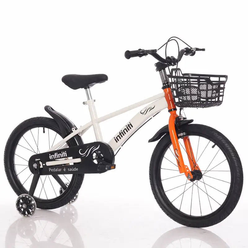 Bicicleta infantil aro 14 branca laranja