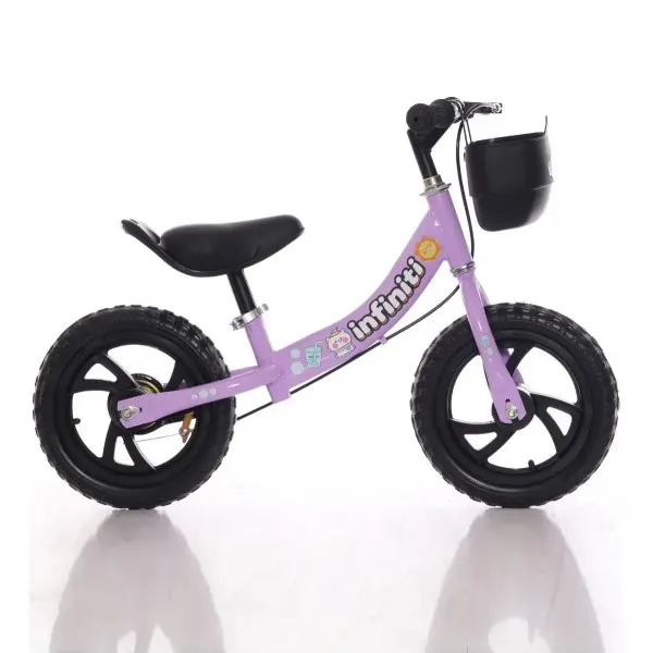 bicicleta balance aro 12 roxa e preta lateral 2