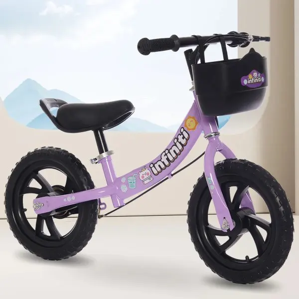 bicicleta balance aro 12 roxa e preta
