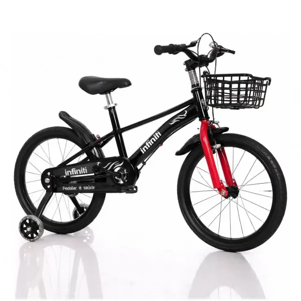bicicleta infantil aro 16 preta vermelha