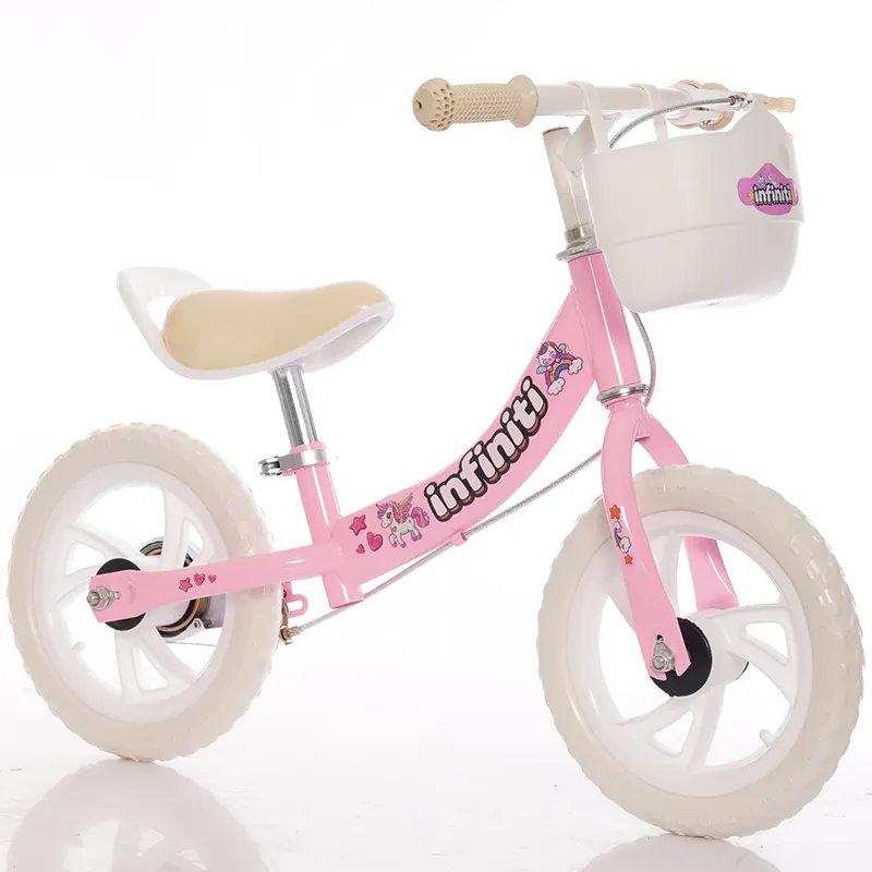 bicicleta infantil balance aro 12 rosa branca